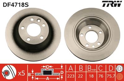 Тормозной диск TRW DF4718S