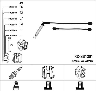 Augstsprieguma vadu komplekts NGK 44246