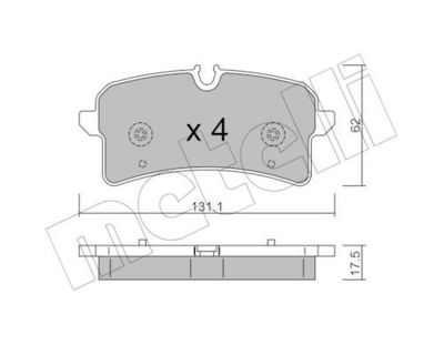 Bremžu uzliku kompl., Disku bremzes METELLI 22-1261-0