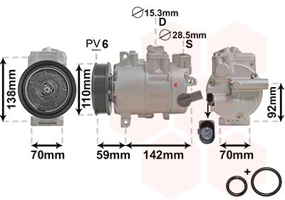 Компрессор, кондиционер VAN WEZEL 0300K270