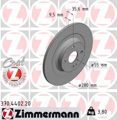Тормозной диск ZIMMERMANN 370.4402.20