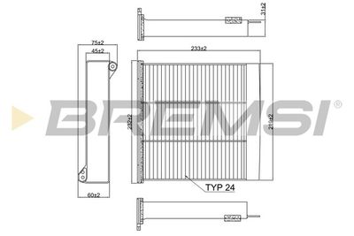 Фильтр, воздух во внутренном пространстве BREMSI FC2417