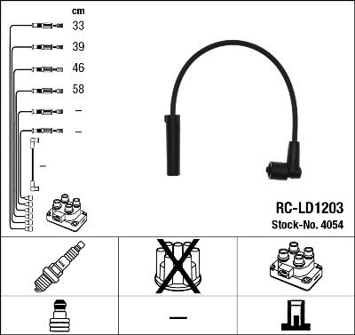 Augstsprieguma vadu komplekts NGK 4054