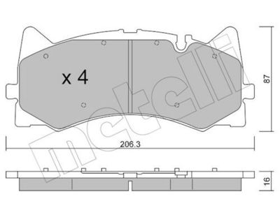 Bremžu uzliku kompl., Disku bremzes METELLI 22-1271-0
