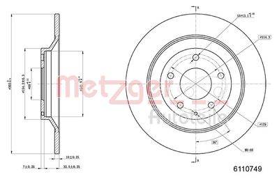 Тормозной диск METZGER 6110749