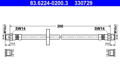 Bremžu šļūtene ATE 83.6224-0200.3