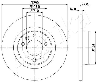 Тормозной диск ASHIKA 61-00-0612