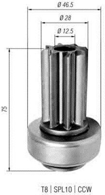 Ведущая шестерня, стартер MAGNETI MARELLI 940113020341