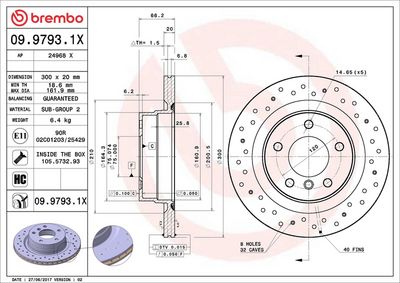Тормозной диск BREMBO 09.9793.1X