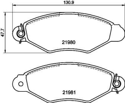 HELLA PAGID 8DB355019301 Bremžu uzliku kompl