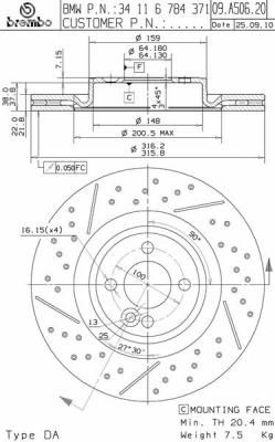 Тормозной диск BREMBO 09.A506.21