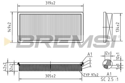 Воздушный фильтр BREMSI FA1362