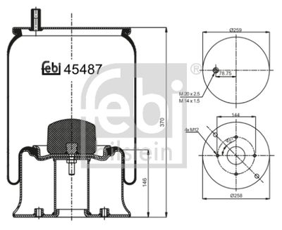 Pneimoatsperes spilvens, Pneimopiekare FEBI BILSTEIN 45487