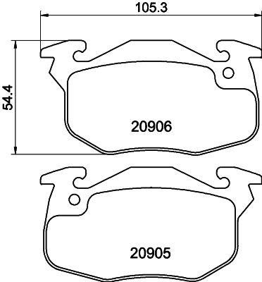 Bremžu uzliku kompl., Disku bremzes HELLA PAGID 8DB 355 019-131