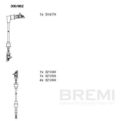 Augstsprieguma vadu komplekts BREMI 300/962