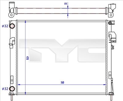 Радиатор, охлаждение двигателя TYC 725-0043-R