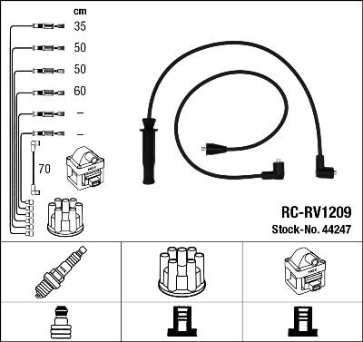 Augstsprieguma vadu komplekts NGK 44247