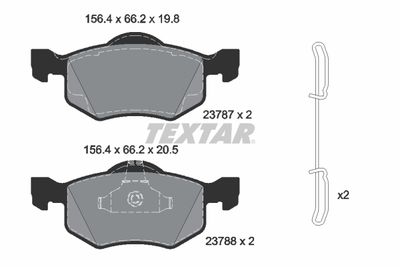 Комплект тормозных колодок, дисковый тормоз TEXTAR 2378704