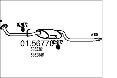 Vidējais izpl. gāzu trokšņa slāpētājs MTS 01.56770