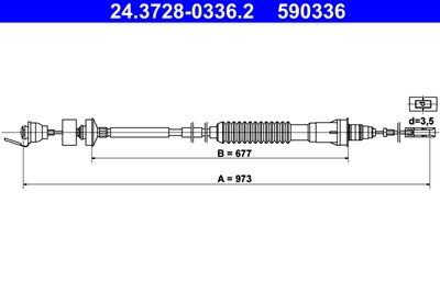 Трос, управление сцеплением ATE 24.3728-0336.2
