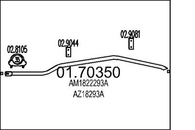 Труба выхлопного газа MTS 01.70350
