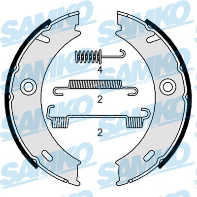 Комплект тормозных колодок, стояночная тормозная система SAMKO 87969