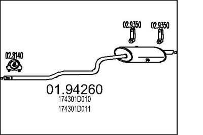 Глушитель выхлопных газов конечный MTS 01.94260