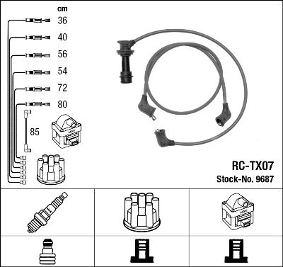 Augstsprieguma vadu komplekts NGK 9687