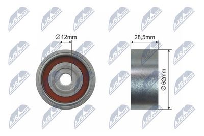 Паразитный / Ведущий ролик, зубчатый ремень NTY RRP-TY-033