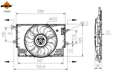 Вентилятор, охлаждение двигателя NRF 470069