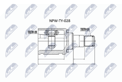 Шарнирный комплект, приводной вал NTY NPW-TY-028
