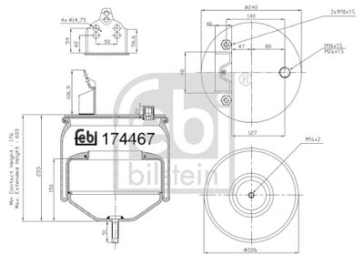 Pneimoatsperes spilvens, Pneimopiekare FEBI BILSTEIN 174467