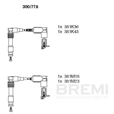 Комплект проводов зажигания BREMI 300/778