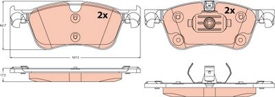 Комплект тормозных колодок, дисковый тормоз TRW GDB2572