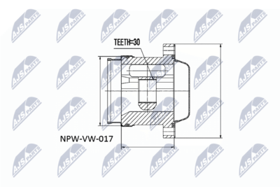 Шарнирный комплект, приводной вал NTY NPW-VW-017