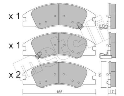 Bremžu uzliku kompl., Disku bremzes METELLI 22-0630-0