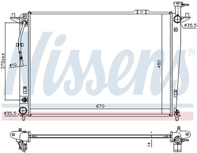Radiators, Motora dzesēšanas sistēma NISSENS 666208