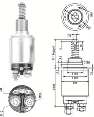 Тяговое реле, стартер MAGNETI MARELLI 940113050257