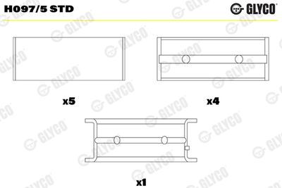Подшипник коленвала GLYCO H097/5 STD