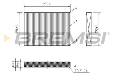 Фильтр, воздух во внутренном пространстве BREMSI FC0861