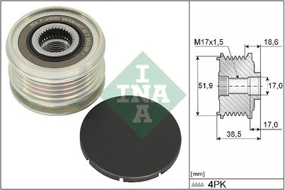 Ģeneratora brīvgaitas mehānisms Schaeffler INA 535 0346 10
