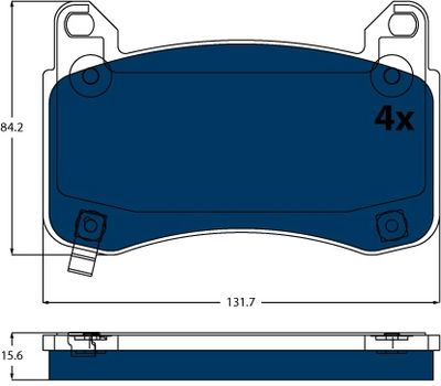 Bremžu uzliku kompl., Disku bremzes TRW GDB2555BTE
