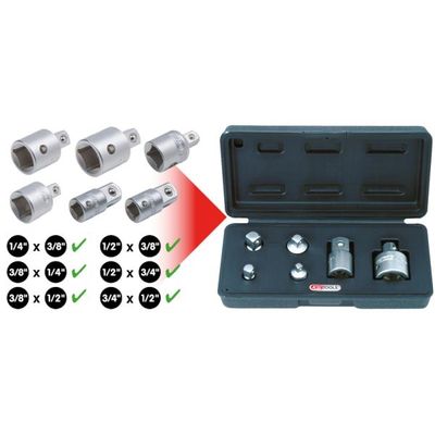 Palielin./Samazin. adapteru komplekts, Sprūdrata uzgr. atsl. KS TOOLS 911.0106