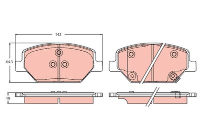 Bremžu uzliku kompl., Disku bremzes TRW GDB2185