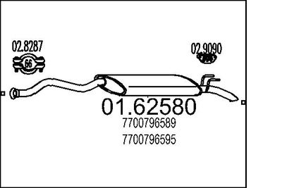 Глушитель выхлопных газов конечный MTS 01.62580