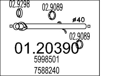 Труба выхлопного газа MTS 01.20390