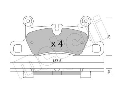 Bremžu uzliku kompl., Disku bremzes METELLI 22-1315-0