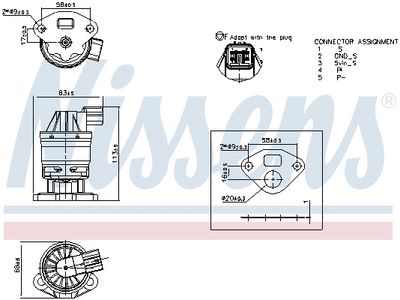 Izpl. gāzu recirkulācijas vārsts NISSENS 98523