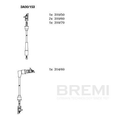 Комплект проводов зажигания BREMI 3A00/153