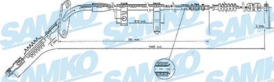 Тросик, cтояночный тормоз SAMKO C0374B
